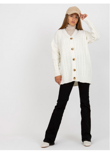 Smotanovo biely sveter na gombíky