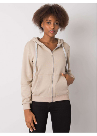 Béžovo hnedá basic mikina