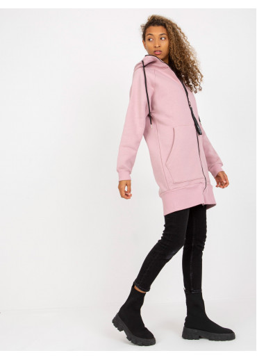 Tmavopúdrovo ružová predĺžená mikina