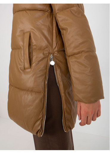 Hnedá zimná bunda s kapucňou