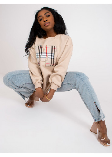 Béžovo hnedá basic mikina