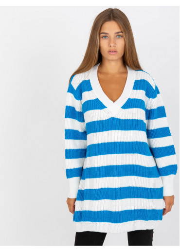 Svetlomodrý pruhovaný sveter