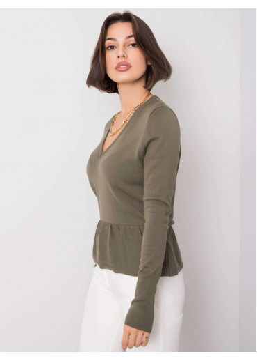 Khaki zelený pulóver