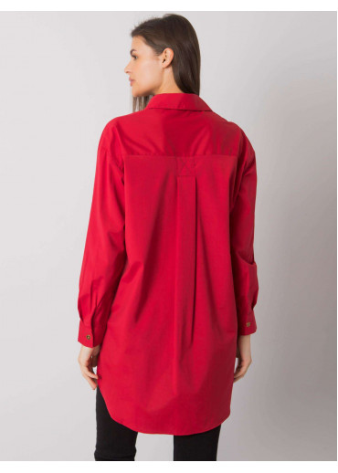 Bordovo červená predĺžená košeľa