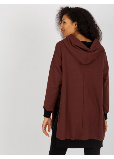 Hnedá mikinová tunika