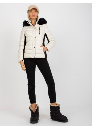 Béžovo hnedá prešívaná bunda