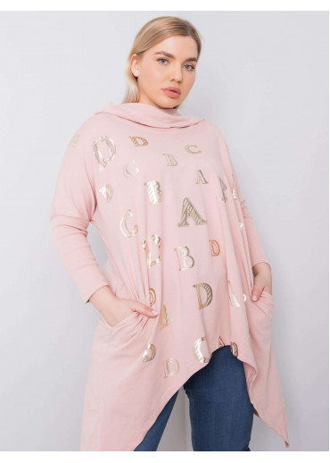 Tmavopúdrovo ružová tunika s kapucňou