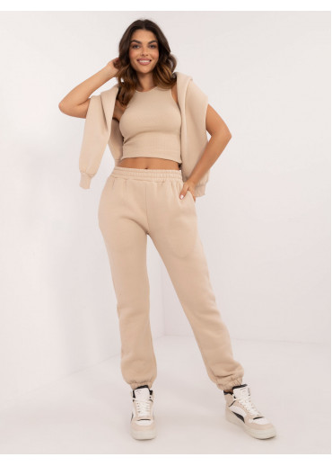 Béžovo hnedá tepláková súprava 3-kombinácia