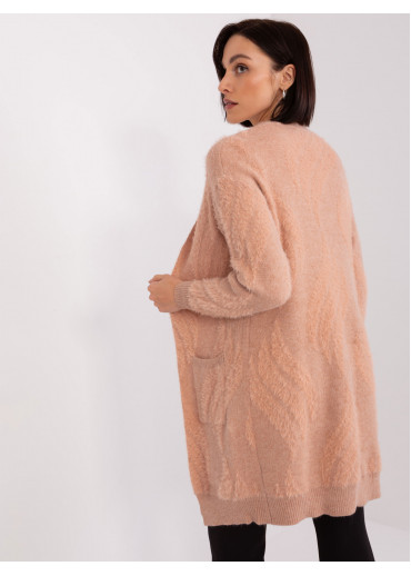 Broskyňovo ružový kardigán