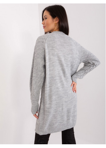 Sivý predĺžený pulóver