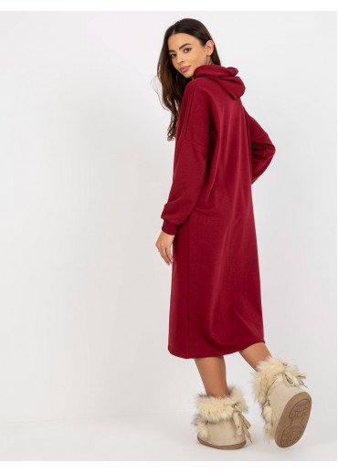 Bordovo červená mikinové šaty