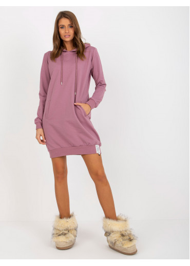 Tmavopúdrovo ružová mikinová tunika