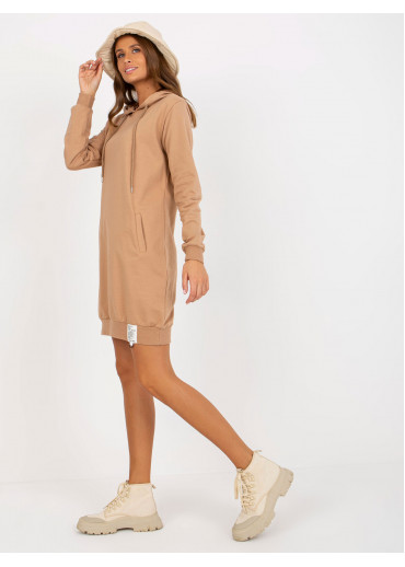 Kapučínovo hnedá mikinová tunika