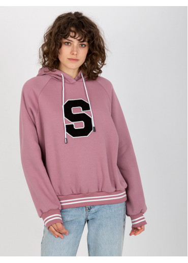 Tmavopúdrovo ružová mikina s kapucňou