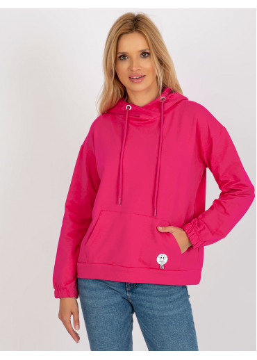 Fuchsiovo ružová basic mikina
