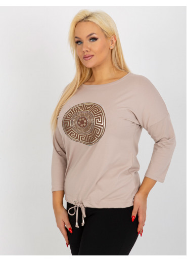 Béžovo hnedé tričko s potlačou