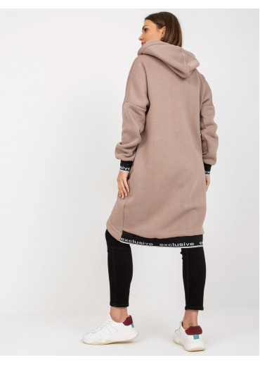 Béžovo hnedá asymetrická mikina