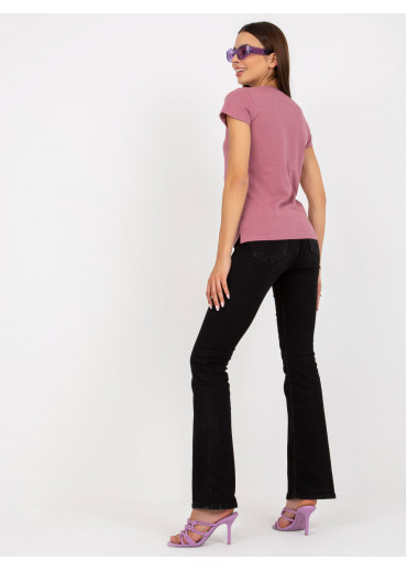 Tmavopúdrovo ružové basic tričko