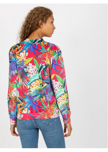 Červená vzorovaná mikina