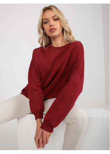 Bordovo červená dámska mikina