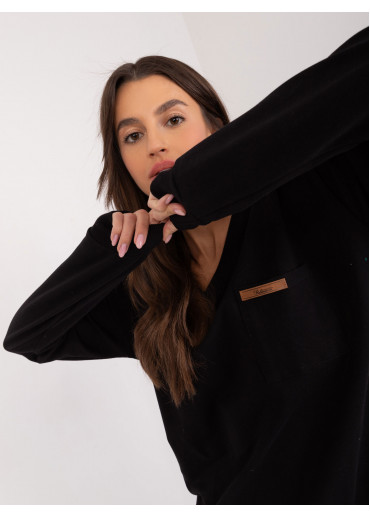 Čierne dámske tričko s dlhým rukávom