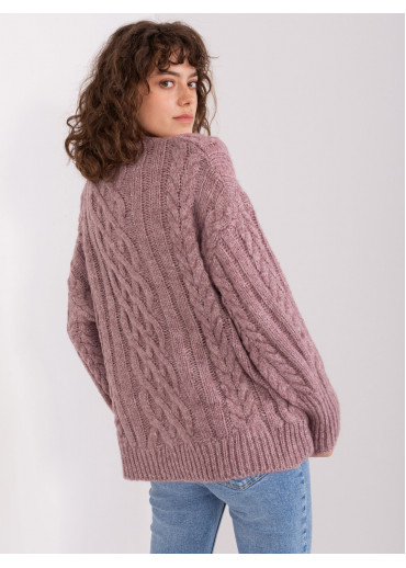 Fialový pletený sveter