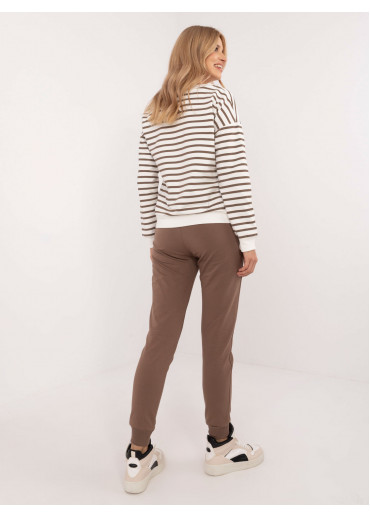 Karamelovo hnedá tepláková súprava s prúžkom