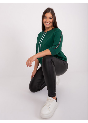 Tmavozelené tričko s 3/4 rukávom