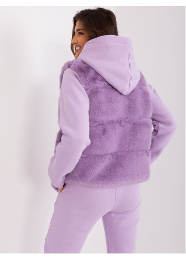 Fialová kožušinová vesta