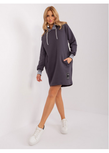 Grafitovo sivá mikinová tunika