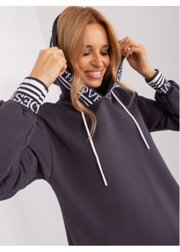 Grafitovo sivá mikinová tunika