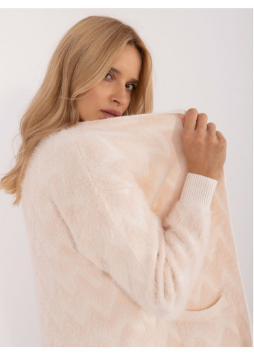 Béžovo hnedý dámsky dlhý kardigán