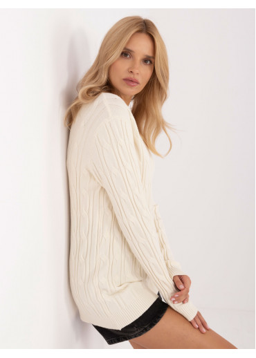 Smotanovo biely dámsky predĺžený sveter
