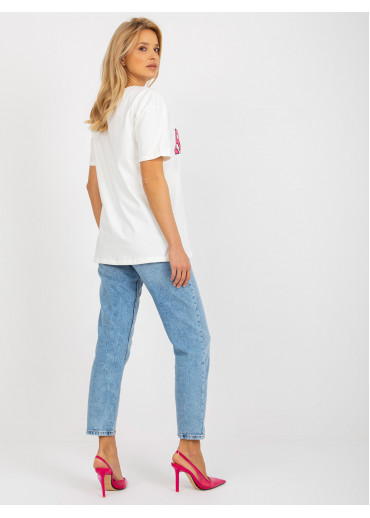 Smotanovo biele basic tričko s potlačou