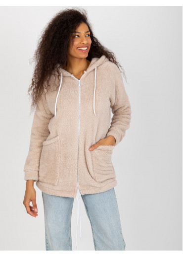 Béžovo hnedá mikina s kapucňou