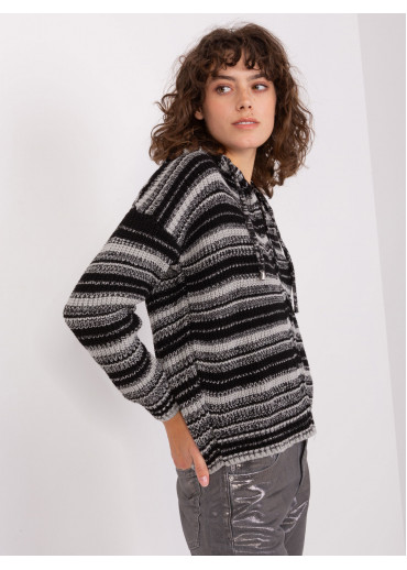 Tmavosivý sveter s kapucňou