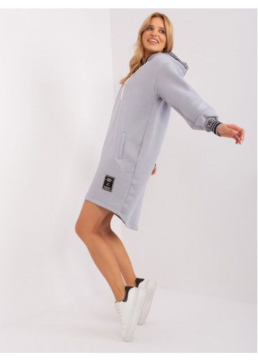 Sivá mikinová tunika