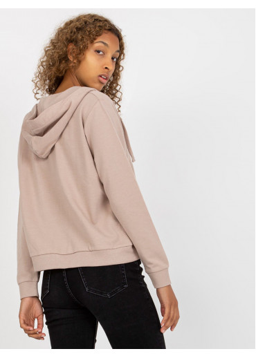 Béžovo hnedá basic mikina