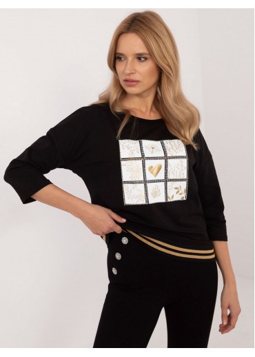 Čierna dámska mikina s potlačou