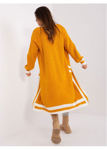 Karamelovo hnedý dlhý kardigán