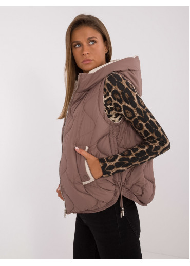 Hnedá dámska prešívaná vesta