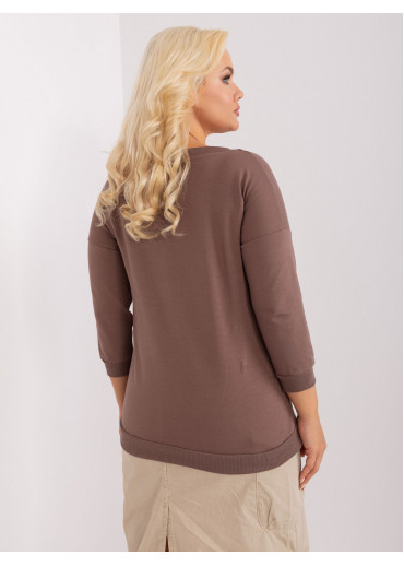 Hnedé tričko s 3/4 rukávom