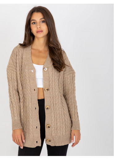 Béžovo hnedý sveter na gombíky