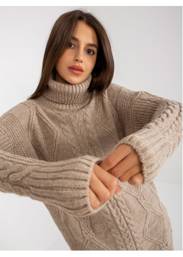 Béžovo hnedý dlhý rolák