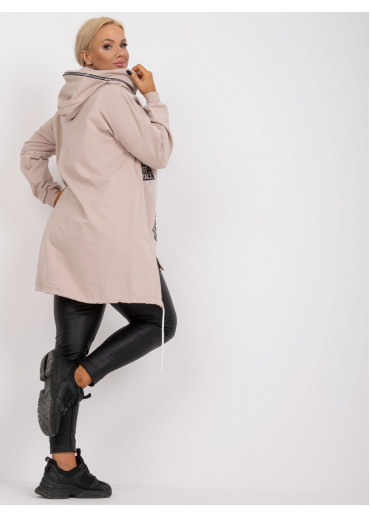 Béžovo hnedá mikina s kapucňou