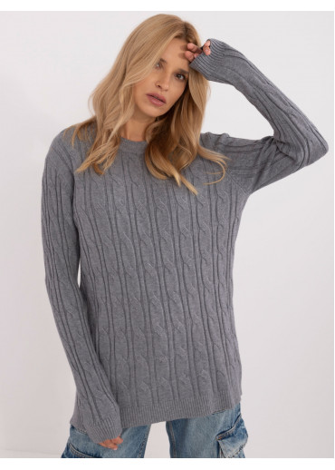 Tmavosivý dámsky predĺžený sveter