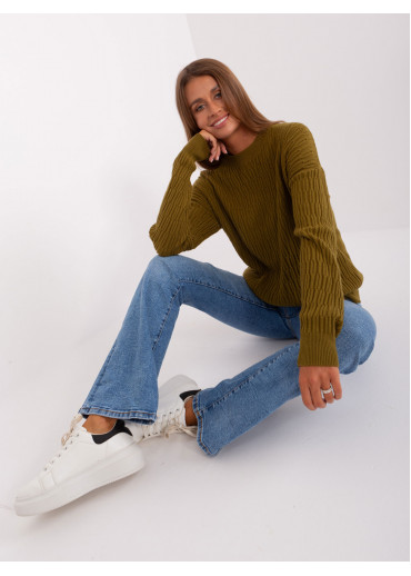 Olivovo zelený pulóver