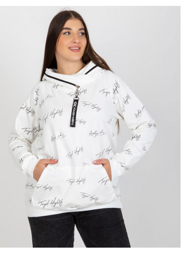 Smotanovo biela mikina s kapucňou