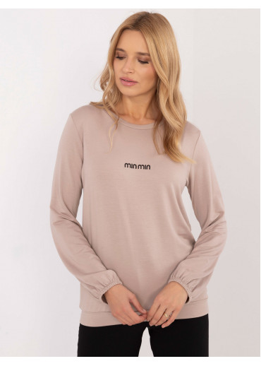 Béžovo hnedé dámske tričko s dlhým rukávom