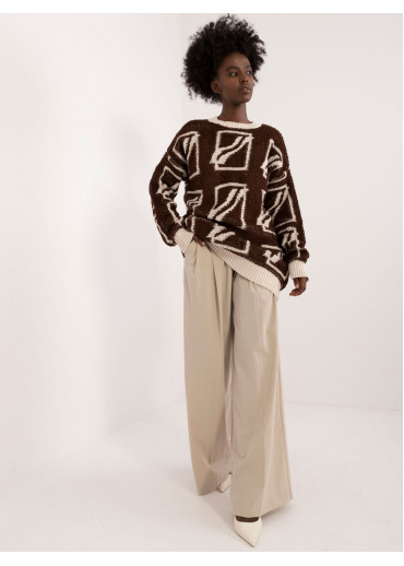 Tmavohnedý dámsky oversize sveter